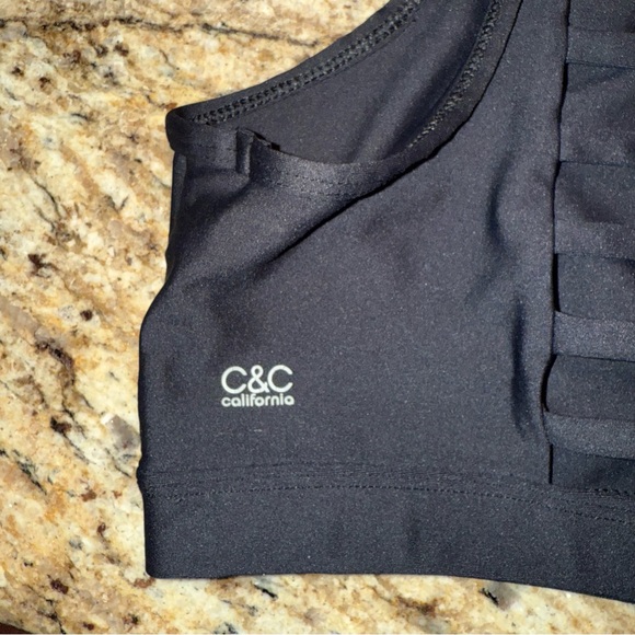 🖤C&C California Black Cutout Crop Top Sports Bra - Picture 4 of 5